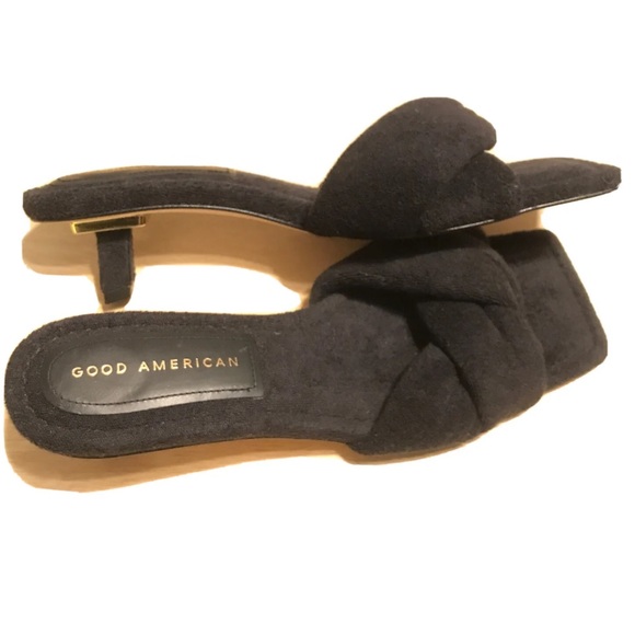 NEW Good American Terry Kickstand Mule Black Size 10 - Picture 9 of 10